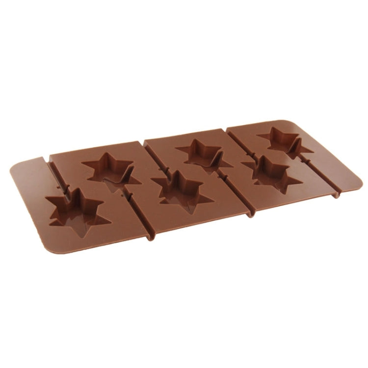 High Quality 6pcs DIY Lollipop Silicone Candy Double Star Mould Chocolate Mold