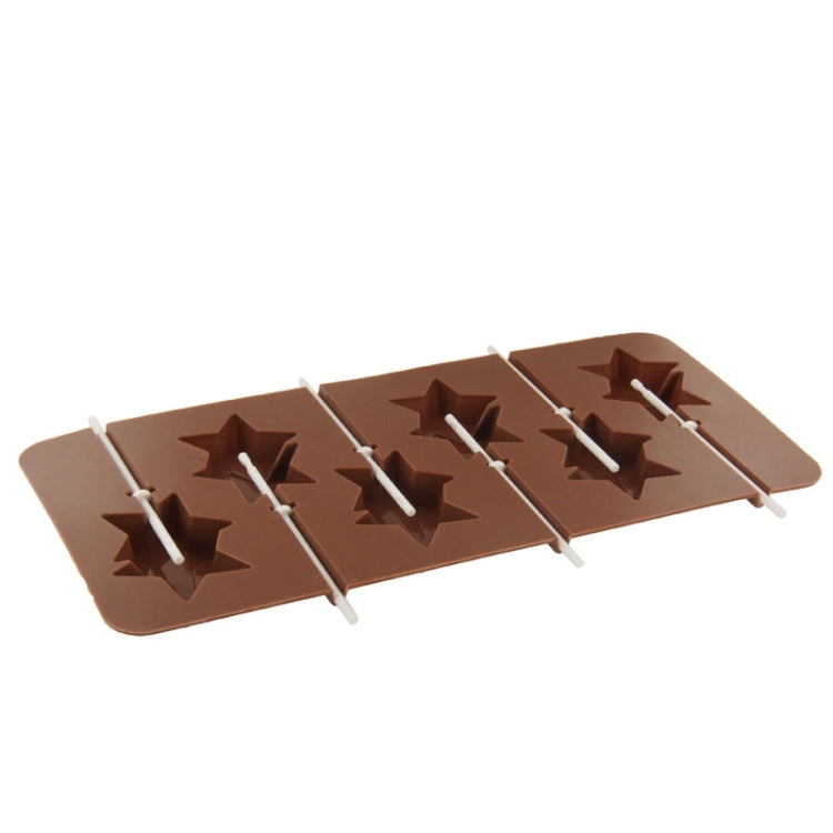 High Quality 6pcs DIY Lollipop Silicone Candy Double Star Mould Chocolate Mold