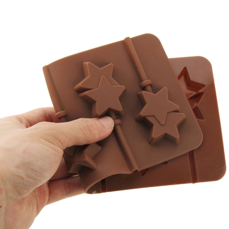 High Quality 6pcs DIY Lollipop Silicone Candy Double Star Mould Chocolate Mold