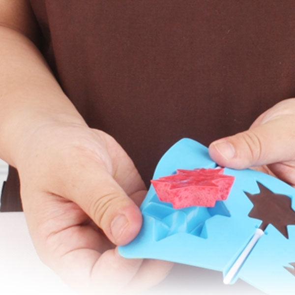High Quality 6pcs DIY Lollipop Silicone Candy Double Star Mould Chocolate Mold