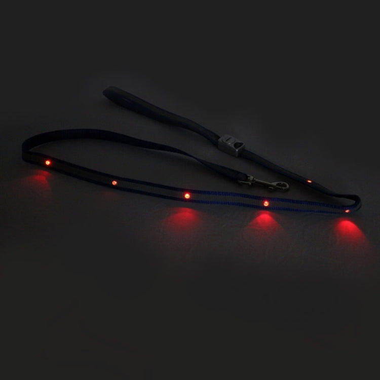 Nylon Dog Puppy LED Flashing Leash Pet Training Lead Rope for Daily Walking, Length: 1.2m(Blue)