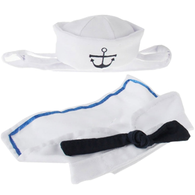 Pet Dog Cat Accessories the Sailor Suit Hat + Tie