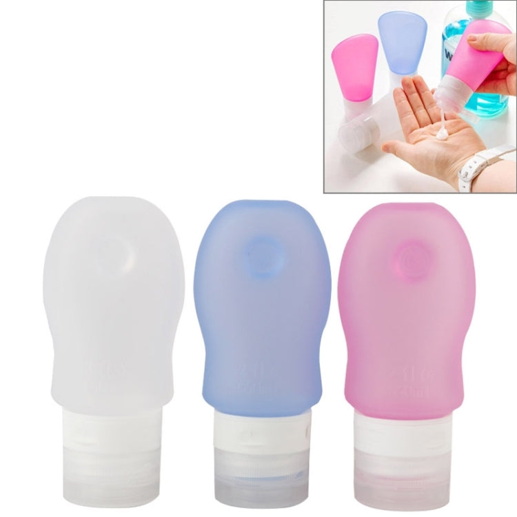 3 PCS 60ml Silicone Cosmetic Points Bottling Lotion Shampoo Bath Shower Gel Tube Container Travel Packing Bottle