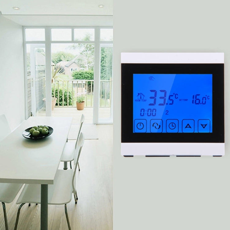 Floor Heating / Water Heating System LCD Display Programmable Room Thermostat (Black+White)