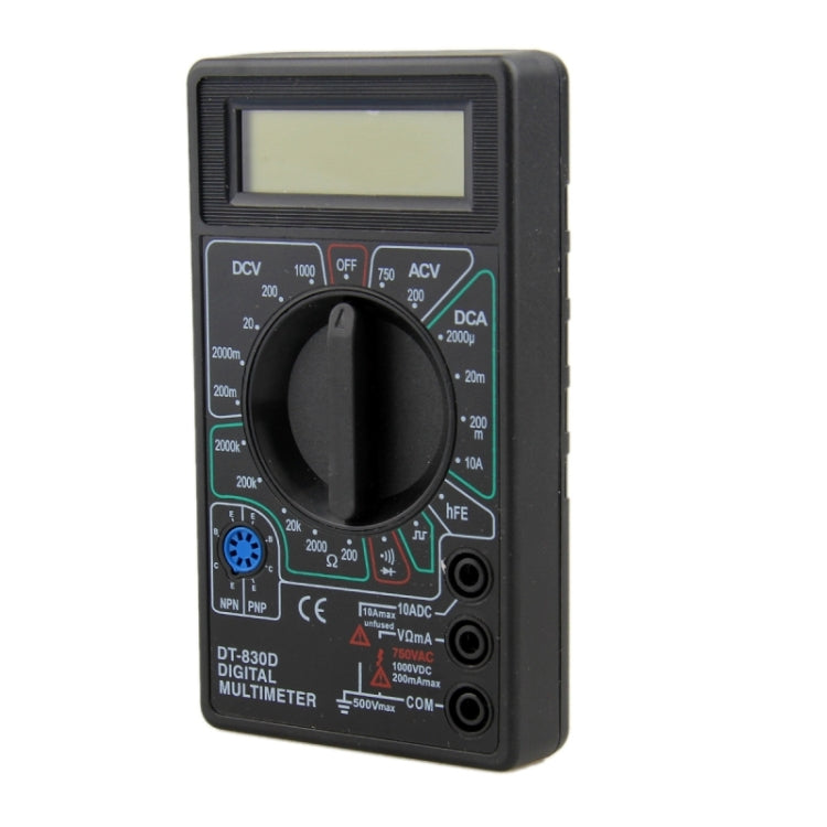 Professional DT830B LCD Display Digital Multimeter Ammeter Voltmeter Ohm Electrical Tester(Black)