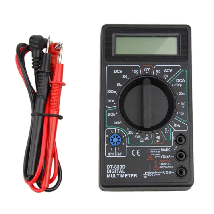 Professional DT830B LCD Display Digital Multimeter Ammeter Voltmeter Ohm Electrical Tester(Black)