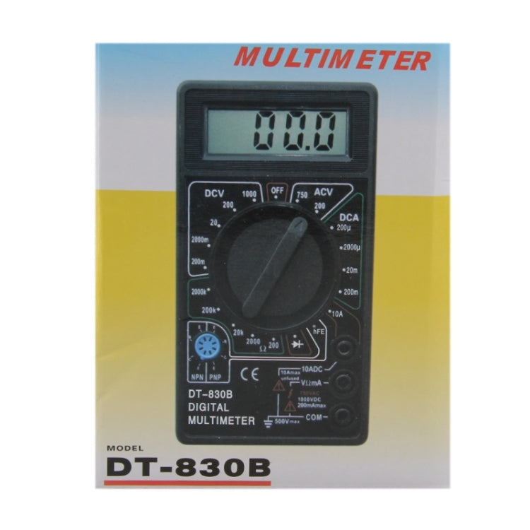Professional DT830B LCD Display Digital Multimeter Ammeter Voltmeter Ohm Electrical Tester(Black)