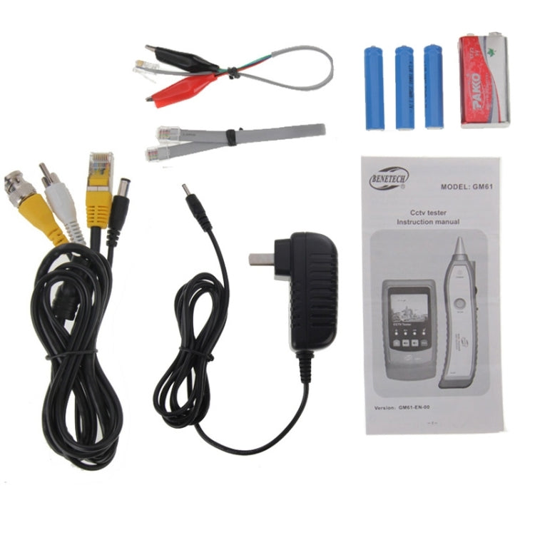 BENETECH GM61 2.0 inch TFT LCD Handheld PAL / NTSC Identifying Wire Tracker CCTV Tester