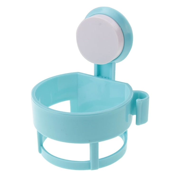 Sucker Wall Mount Bracket Plastic Hair Dryer Bathroom Storage Rack(Blue)