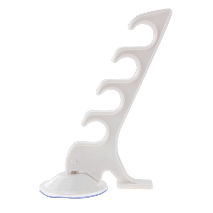 Powerful Sucker Bathroom Clothes Hanger with 4 Hook(White)