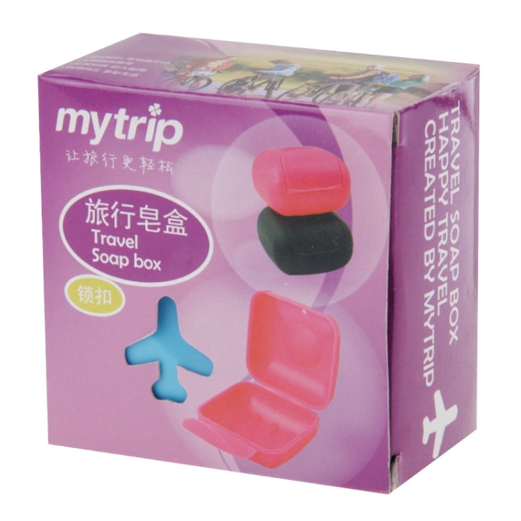 Creative Plastic Travel Soap Box with Cover and Lock, Small Size, Random Color Delivery