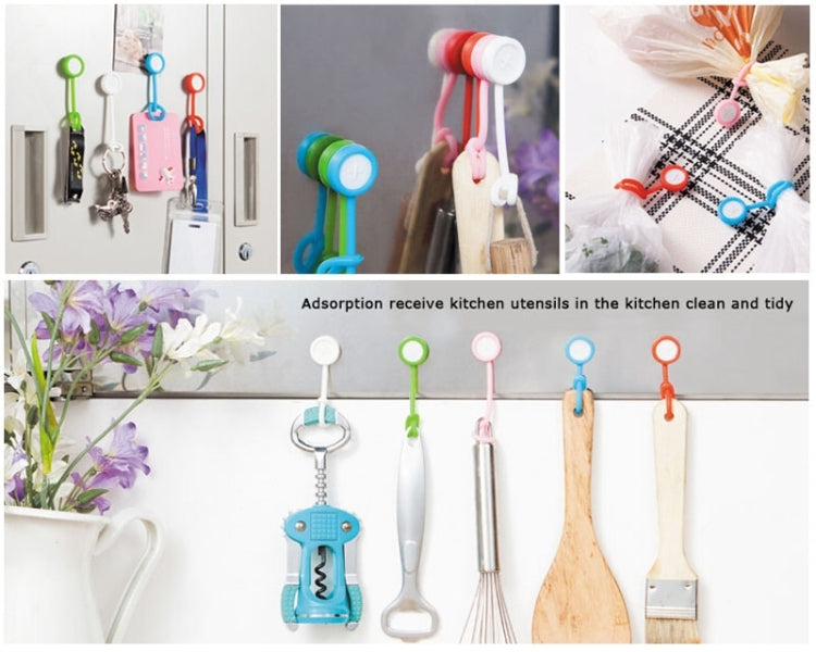 2 PCS Creative Button Magnet Silicone Hook, Random Color Delivery