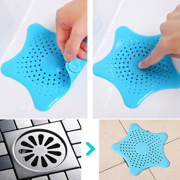 Creative Starfish Shape Rubber Silicone Bath Kitchen Drain Hair Catcher, Random Color Delivery