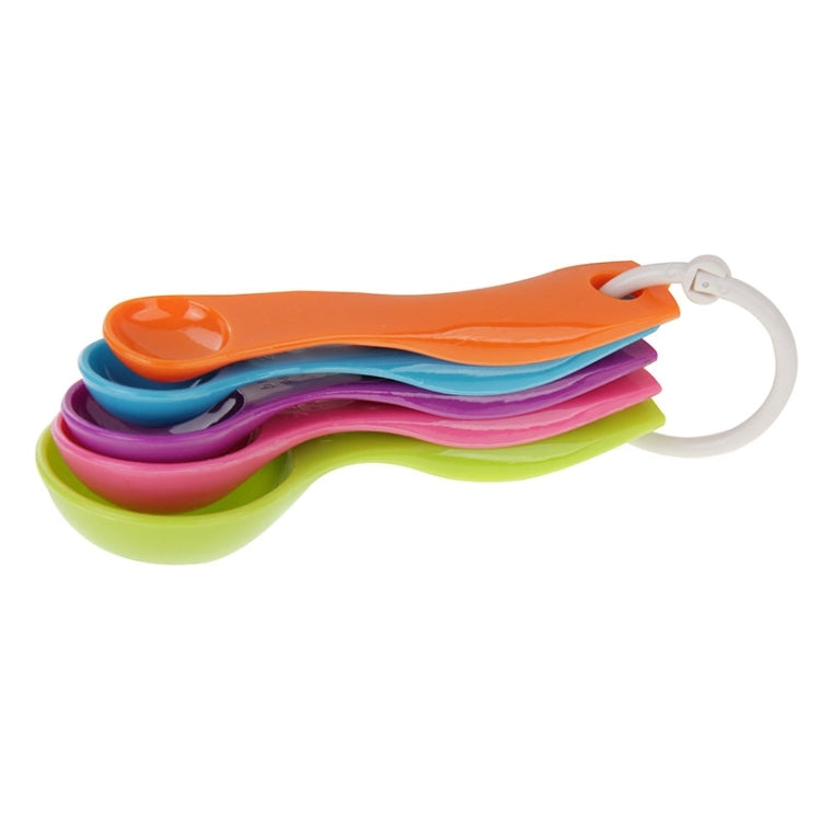 5 Color Hard Plastic Measuring Spoon Set with 5 Spoons