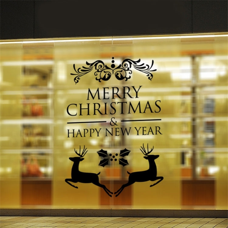Home Decor Merry Christmas Happy New Year Removable Wall Stickers, Size: 58cm x 58cm