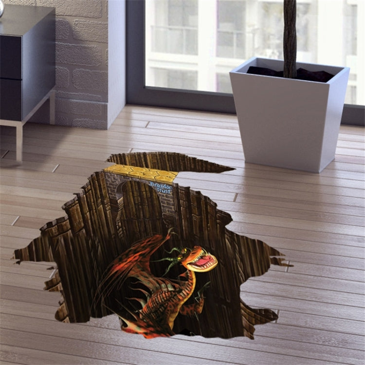 3D Home Decor Underground Dinosaur Removable Wall Stickers, Size: 60cm x 90cm