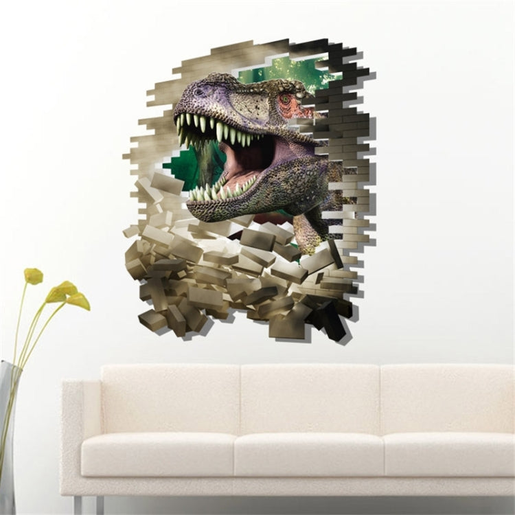 3D Home Decor Breaking Wall Dinosaur Removable Wall Stickers, Size: 60cm x 90cm
