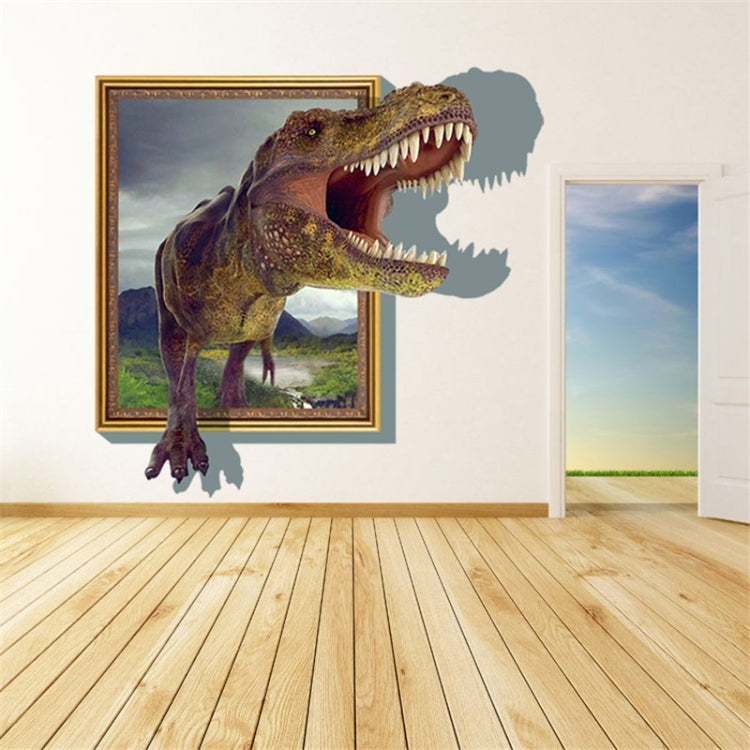3D Home Decor Dinosaur & Frame Removable Wall Stickers, Size: 60cm x 90cm