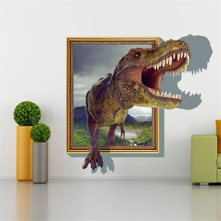 3D Home Decor Dinosaur & Frame Removable Wall Stickers, Size: 60cm x 90cm