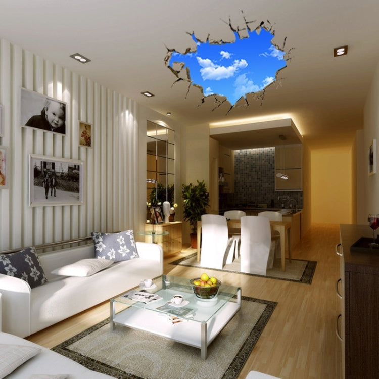 3D Home Decor Blue Sky Removable Wall Stickers, Size: 60cm x 90cm
