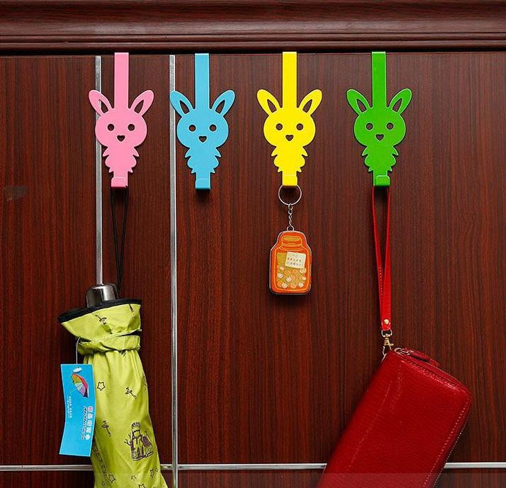 Creative Cartoon Rabbit Iron Door Post Hook(Pink)