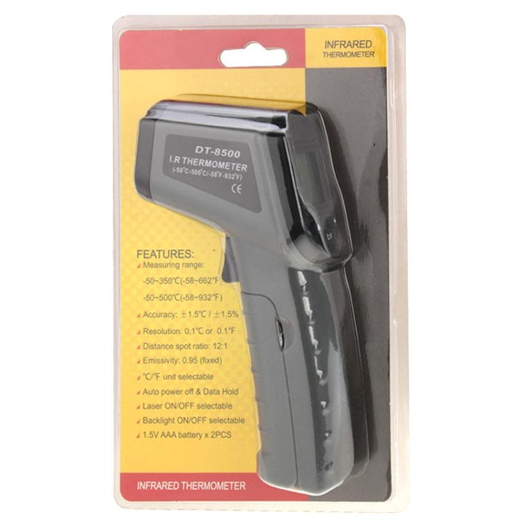 DT-8500 LCD Digital Infrared Thermometer, Temperature Range: -50-500 Celsius Degree(Grey)