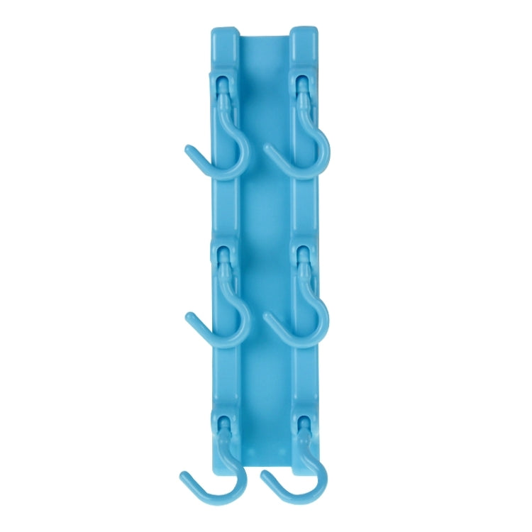 ABS Plastic 2Kg Powerful Wall Cabinet Adhesive Stickers 6 Hooks for Kitchen Bathroom Living Room(Blue)