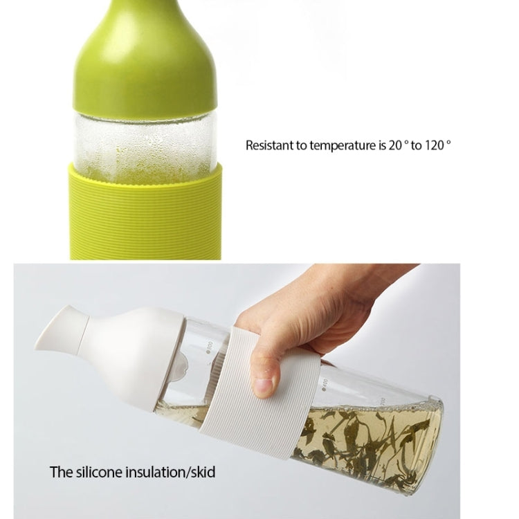 Creative Imitation Wine Bottle Glass Anti Scald Water Bottle with Filter Net(Green)