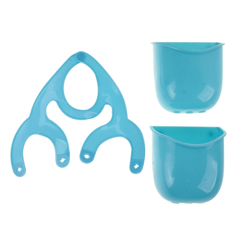 Ceative Double Bags Kitchen Sink Drain Basket Storage Shelf Bathroom Storage Hanging Baskets(Blue)