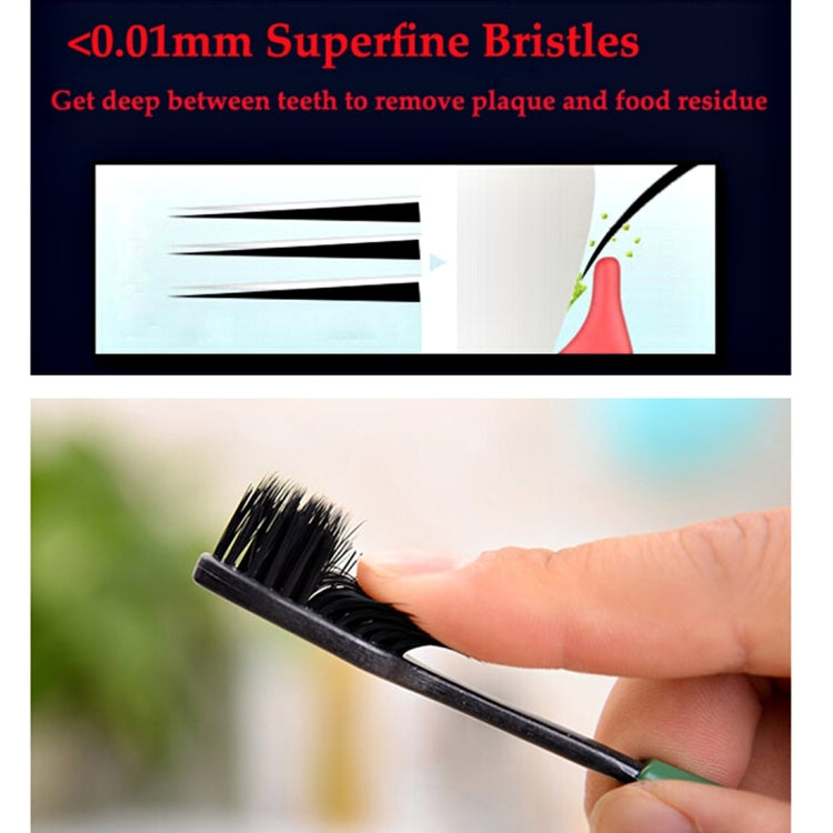 4 PCS Antibacterial Soft Superfine Family Size Toothbrush Nano Bamboo Charcoal Toothbrush, Random Color Delivery