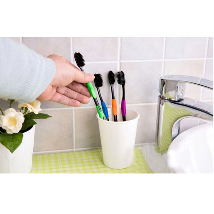 4 PCS Antibacterial Soft Superfine Family Size Toothbrush Nano Bamboo Charcoal Toothbrush, Random Color Delivery