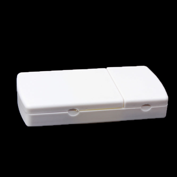 2 in 1 Portable Plastic Pocket Pill Box Pills Medicine Storage Box with Cutter(White)