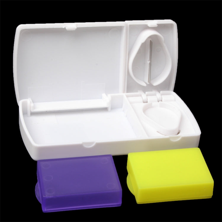 2 in 1 Portable Plastic Pocket Pill Box Pills Medicine Storage Box with Cutter(White)