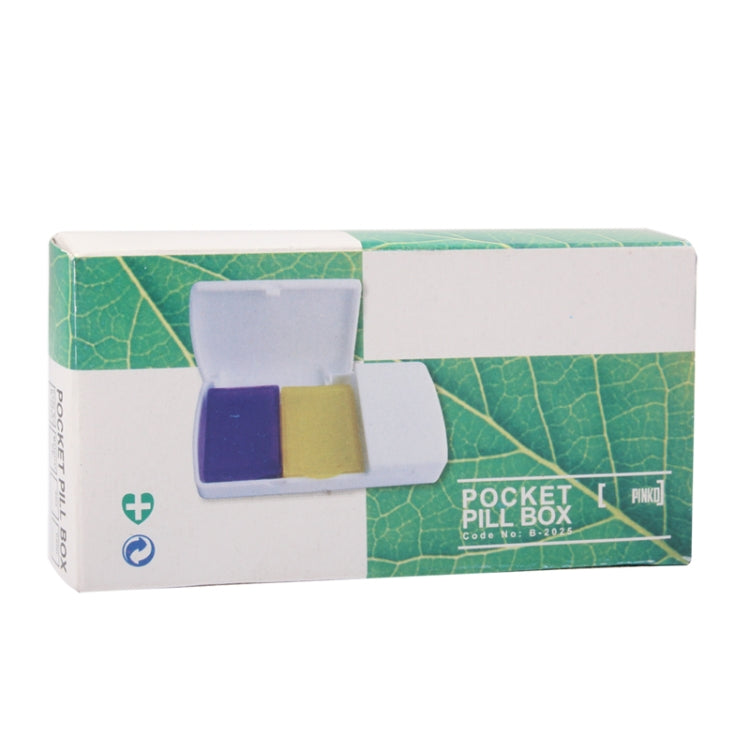 2 in 1 Portable Plastic Pocket Pill Box Pills Medicine Storage Box with Cutter(White)