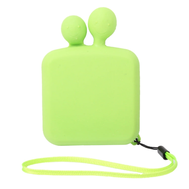 4 Compartments Portable Plastic Smiling Face Pocket Pill Box Pills Medicine Storage Box(Green)