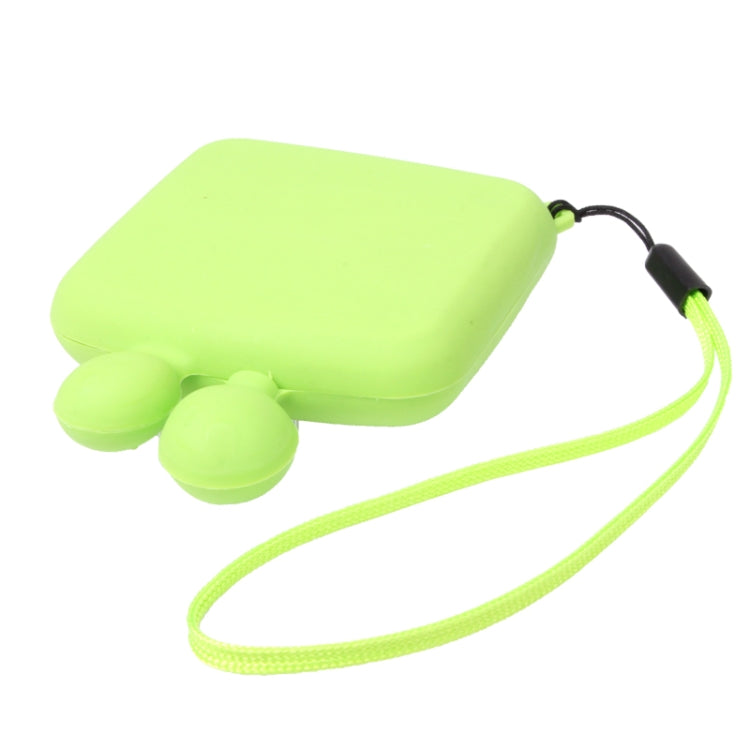 4 Compartments Portable Plastic Smiling Face Pocket Pill Box Pills Medicine Storage Box(Green)