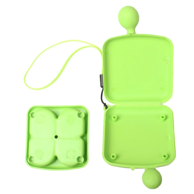 4 Compartments Portable Plastic Smiling Face Pocket Pill Box Pills Medicine Storage Box(Green)