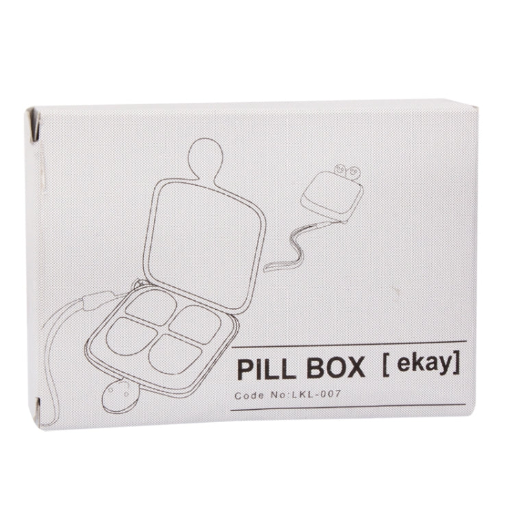 4 Compartments Portable Plastic Smiling Face Pocket Pill Box Pills Medicine Storage Box(Green)