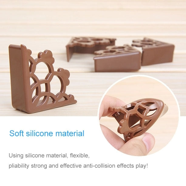 4 PCS PVC Material Lacery Corner Protective Cover(Brown)