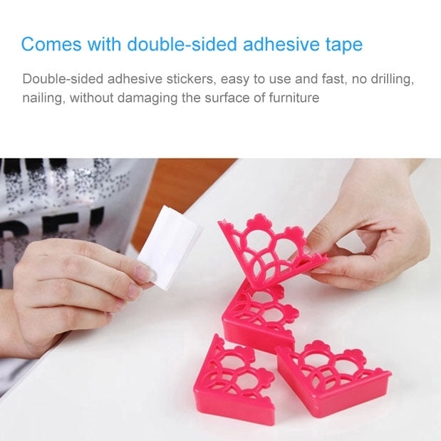 4 PCS PVC Material Lacery Corner Protective Cover(Brown)