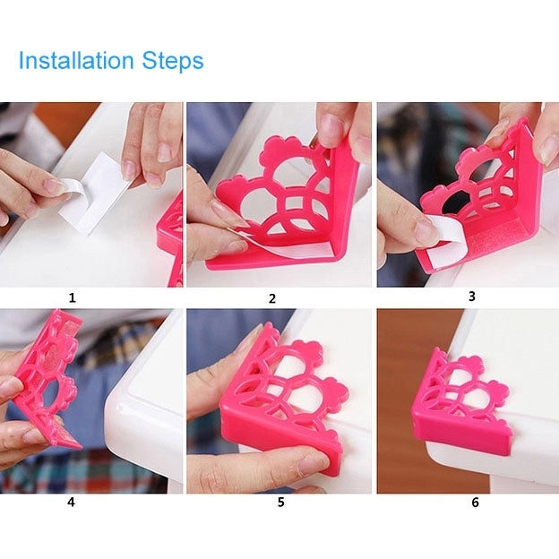 4 PCS PVC Material Lacery Corner Protective Cover(Brown)