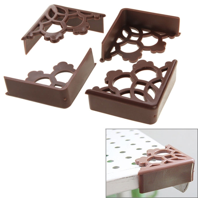4 PCS PVC Material Lacery Corner Protective Cover(Brown)