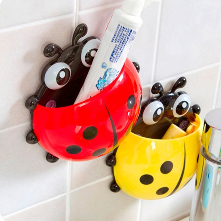Cute Cartoon Ladybird Toothbrush Holder with Suction Cups, Random Color Delivery