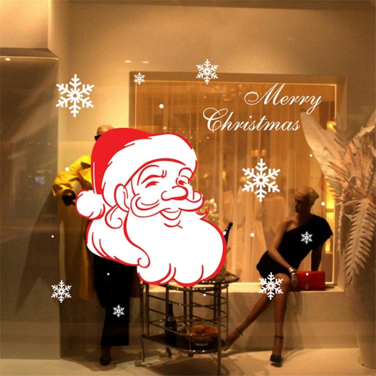 Santa Claus Snowflake Decor Christmas Wall Stickers, Size: 55cm x 58cm