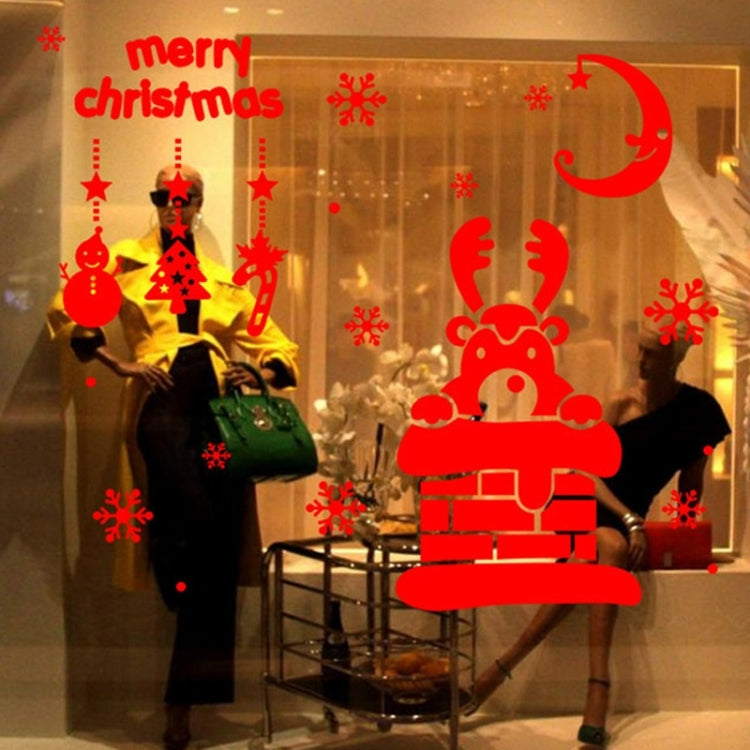 Snowflake Deer Decor Christmas Wall Stickers, Size: 42cm x 47cm