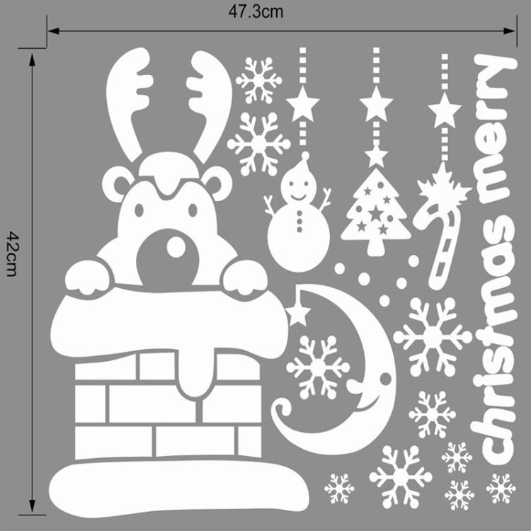 Snowflake Deer Decor Christmas Wall Stickers, Size: 42cm x 47cm