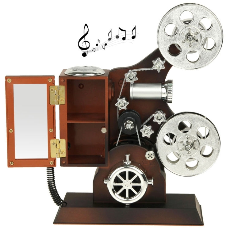 High Quality Vintage Design Classical Projector Shape Beautiful Fine Jewelry Music Box with Mirror