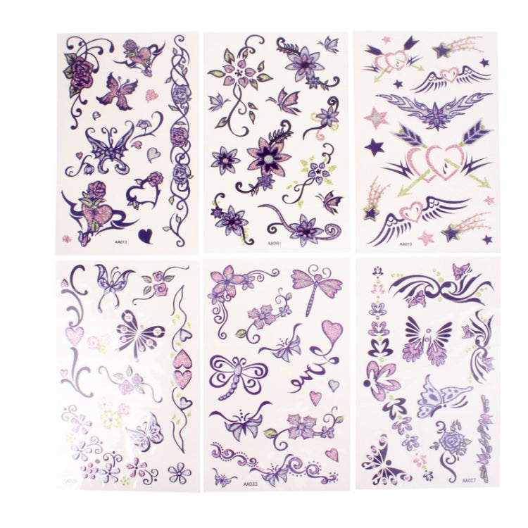Shining Temporary Tattoo Stick, 6pcs in one packaging, the price is for 6pcs (Random Delivery)