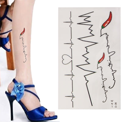 Beautiful Electrocardiogram Pattern Temporary Tattoo Stick