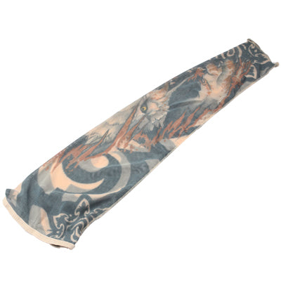 Fake Temporary Tattoo Sleeves Stretchy Body Artwork Arm Stockings, Random Color Pattern Delivery